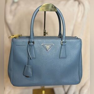 SOLD Prada Galleria Handbag in Blue Saffiano Leather